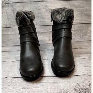 Jill Bootie Gray Women’s Size 10M NWOT Faux Fur Lined Ankle Boots